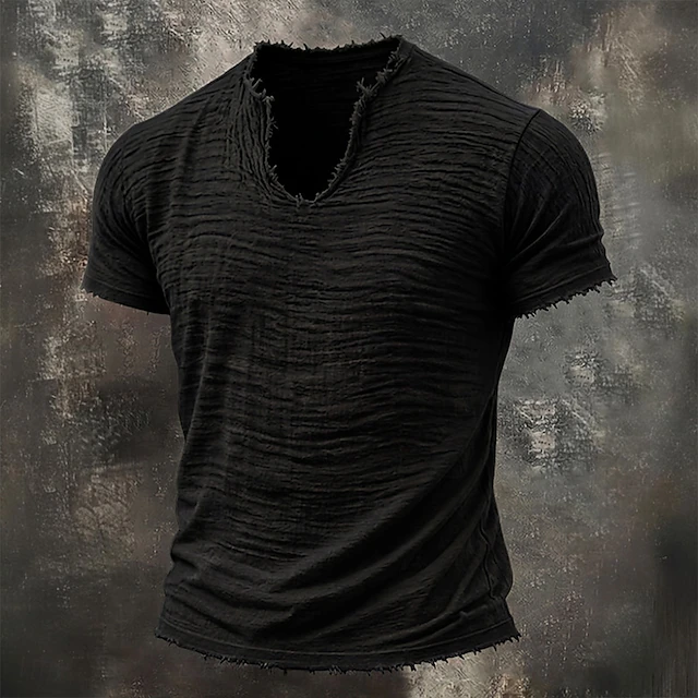 Solidny Notch-Neck T-shirt