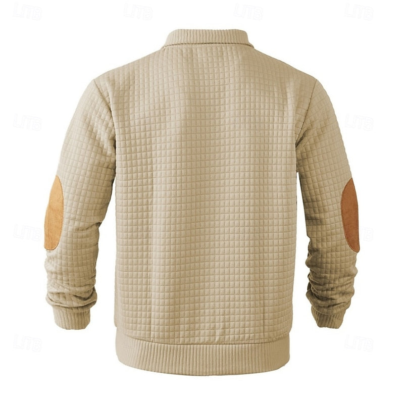 Fakturowany Standing-Collar sweter