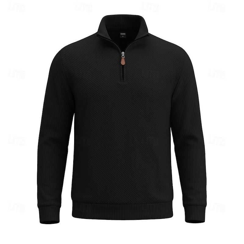 Fakturowany zamek 1/4 sweter