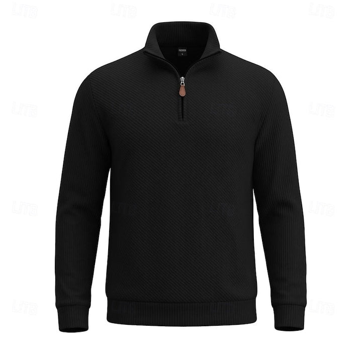 Fakturowany zamek 1/4 sweter