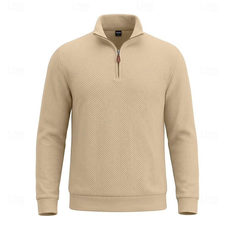 Fakturowany zamek 1/4 sweter