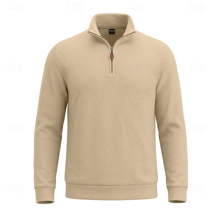 Fakturowany zamek 1/4 sweter