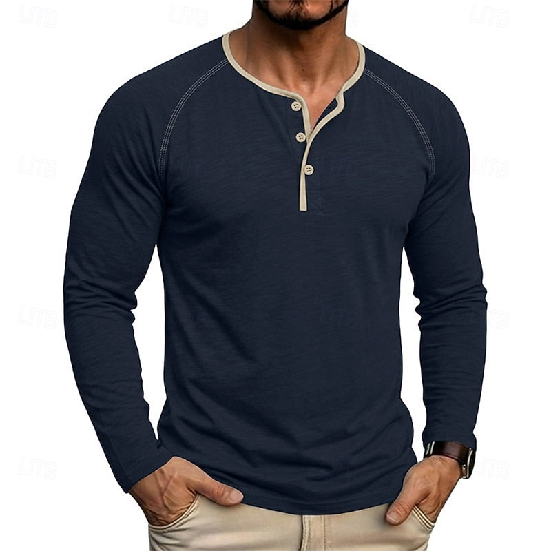Klasyczny guzik koszula henley