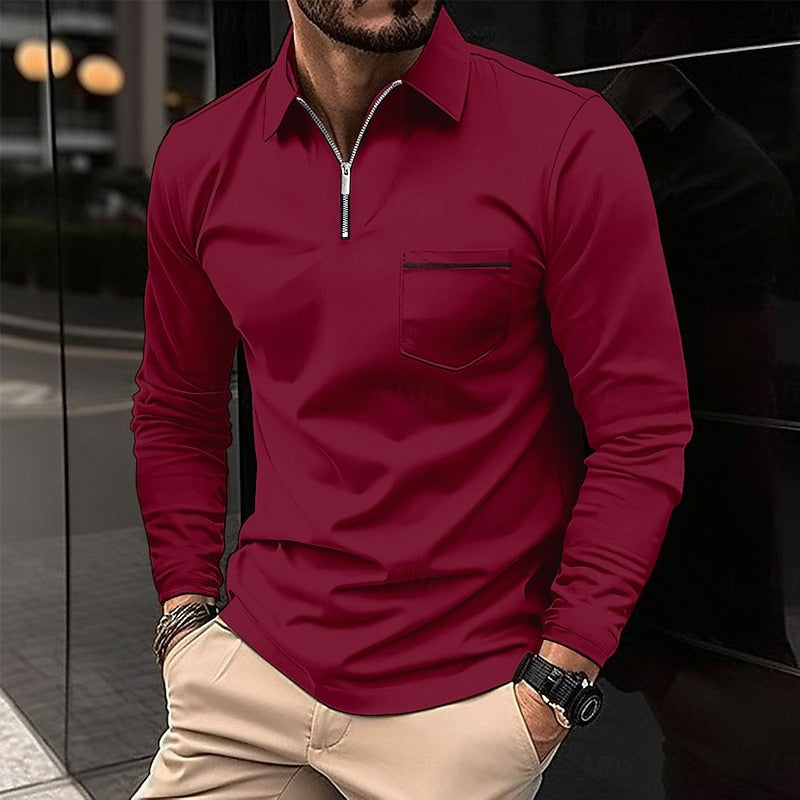 Elegancki zamek 1/4 koszulka polo