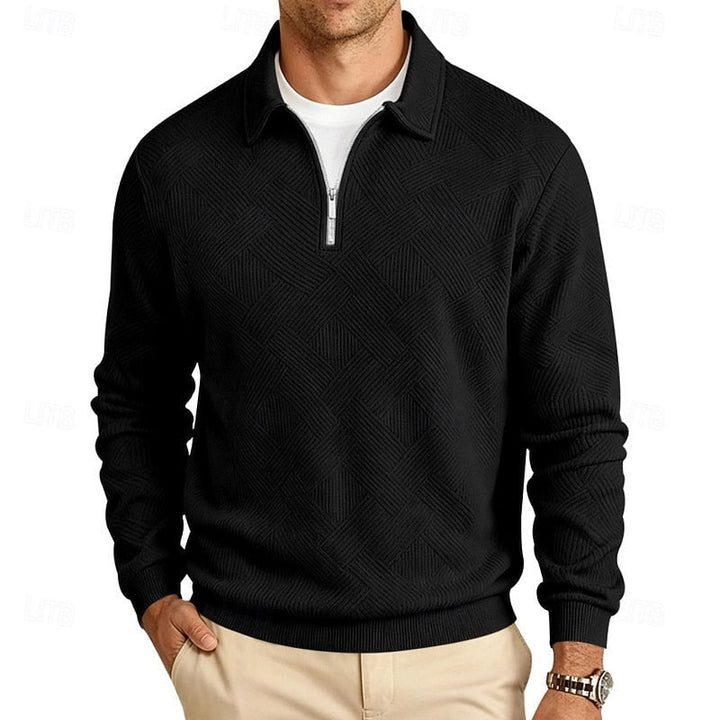 Fakturowany zamek 1/4 sweter