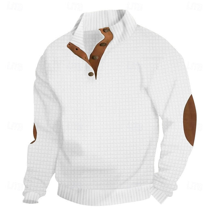 Fakturowany Standing-Collar sweter