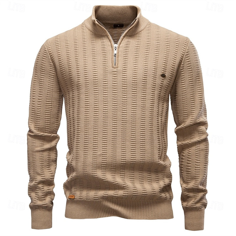 Fakturowany zamek 1/2 sweter