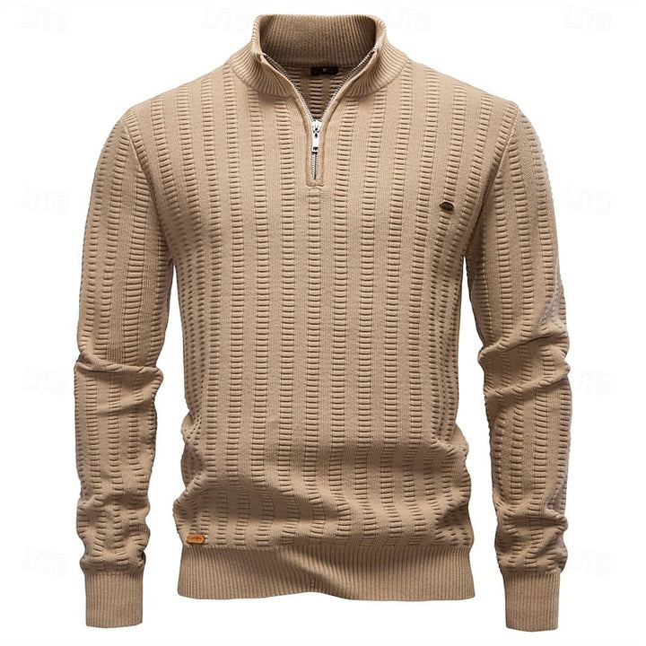 Fakturowany zamek 1/2 sweter