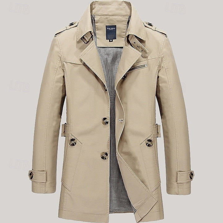 Elegancki Single-Breasted Trench płaszcz