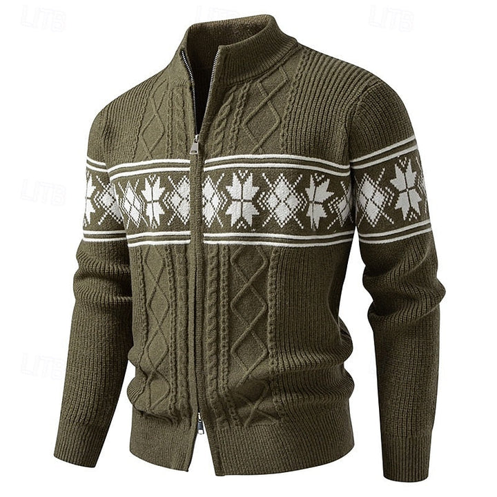 Fair Isle kardigan na zamek
