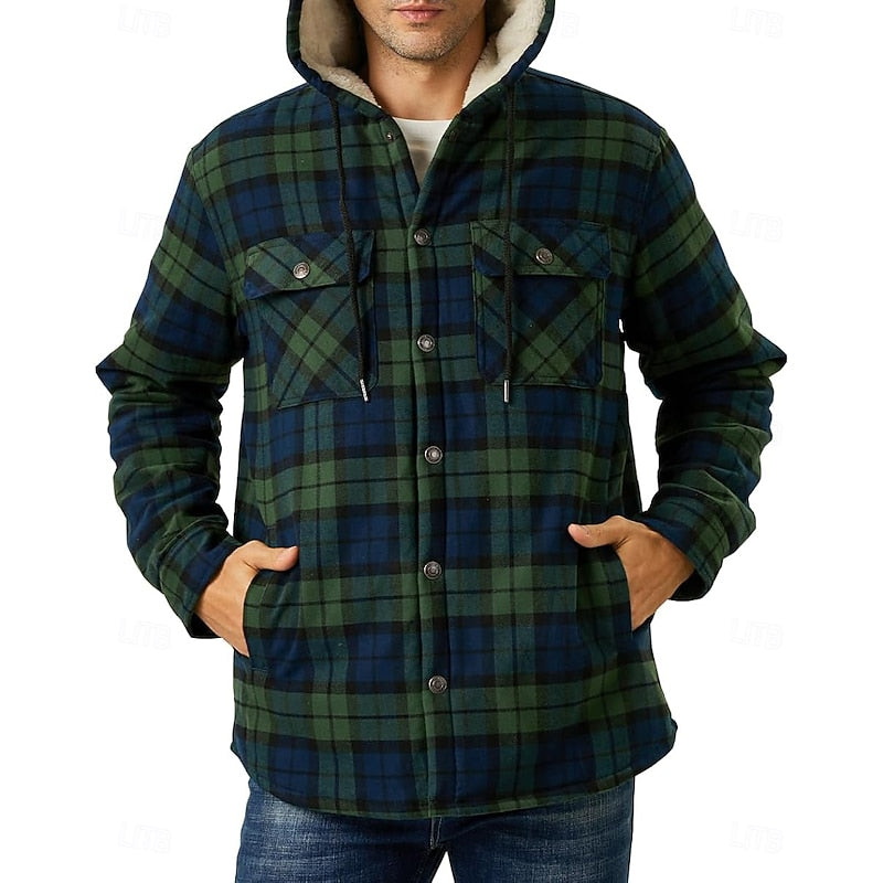 Z kapturem Check Overshirt