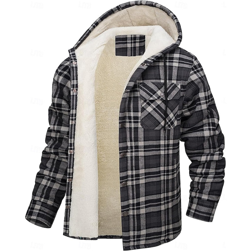 Z kapturem Check Overshirt