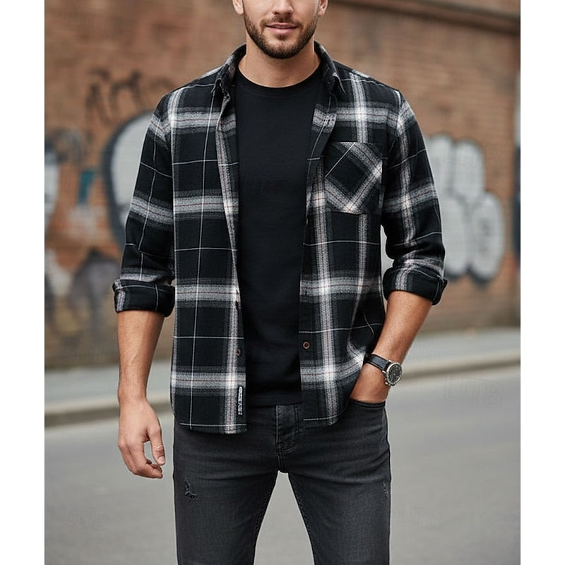 Klasyczny w kratę Overshirt