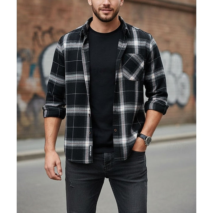 Klasyczny w kratę Overshirt