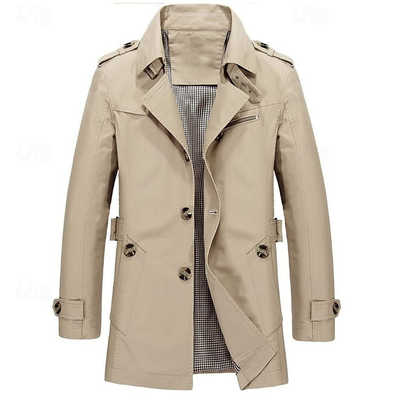 Elegancki Single-Breasted Trench płaszcz