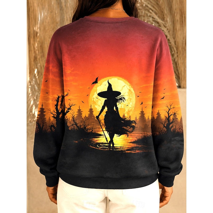Halloween graficzny okrągły dekolt bluza