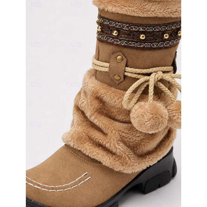 Przytulny boho średni-łydka buty zimowe
