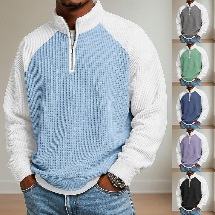 Fakturowany zamek 1/4 sweter