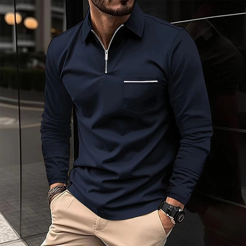 Elegancki zamek 1/4 koszulka polo