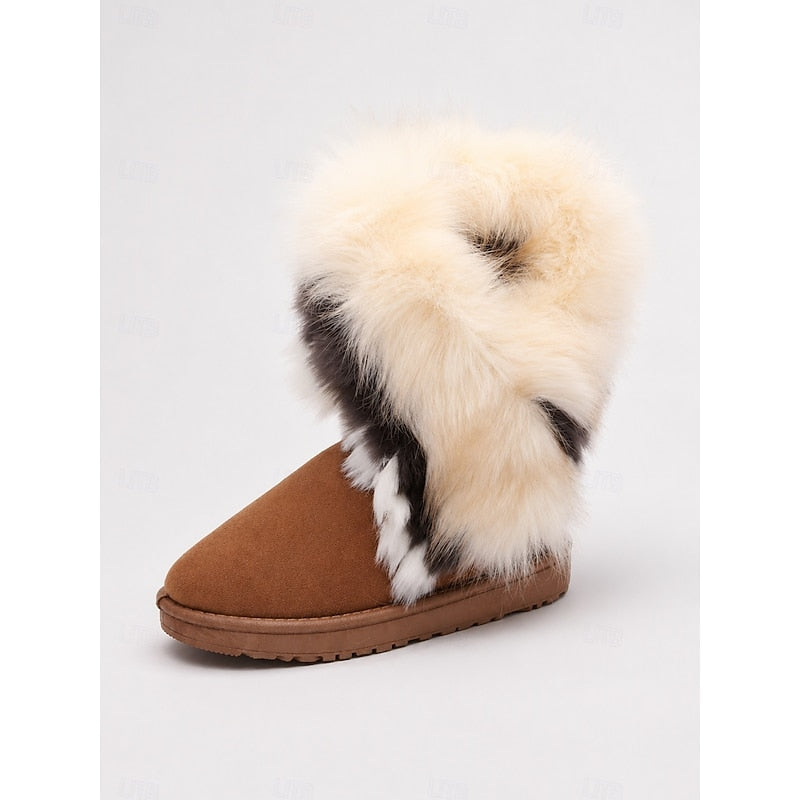 Fluffy-Trimmed buty zimowe