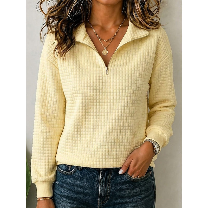 Fakturowany zamek 1/4 sweter