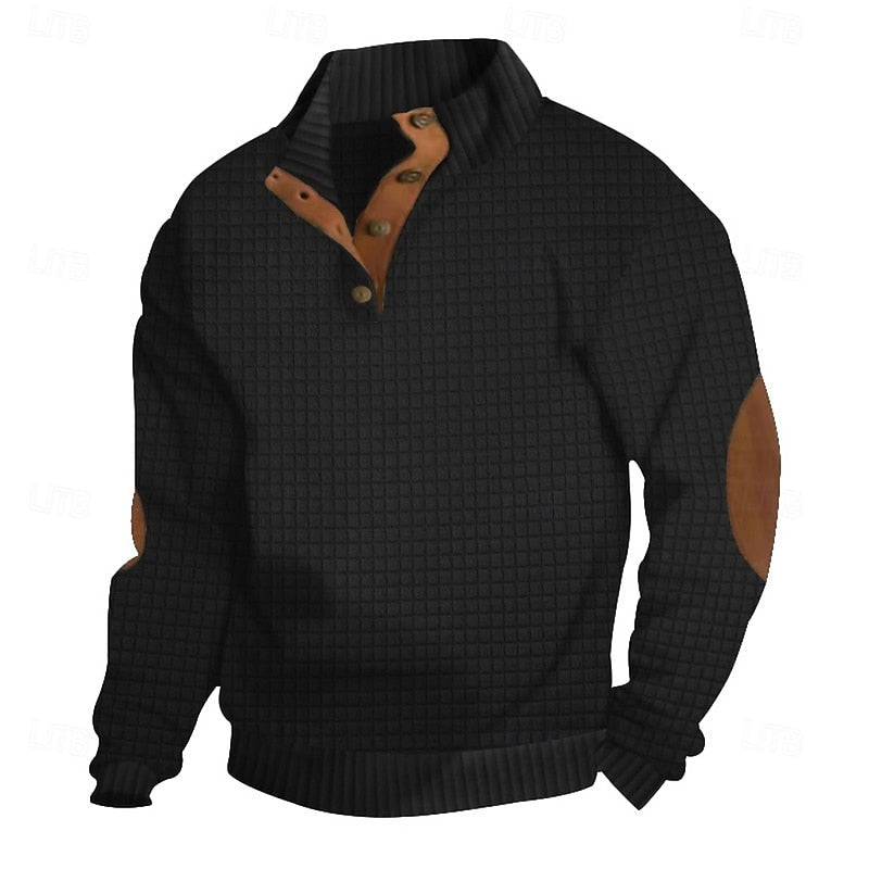 Fakturowany Standing-Collar sweter