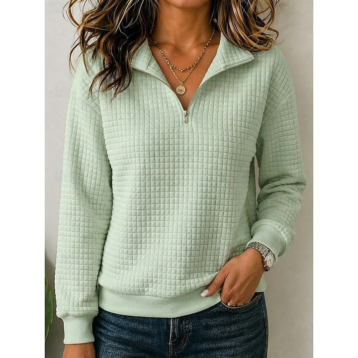 Fakturowany zamek 1/4 sweter