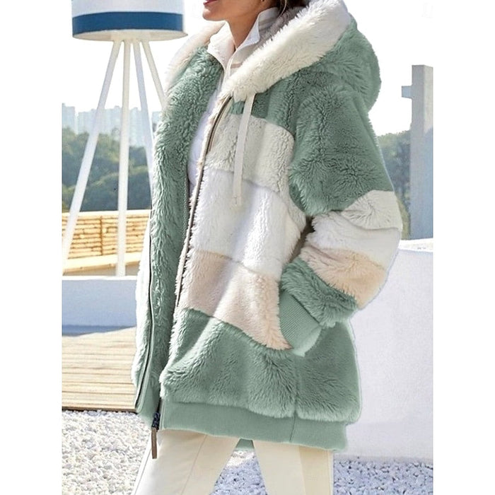 Przytulny z kapturem Zip-Up kurtka