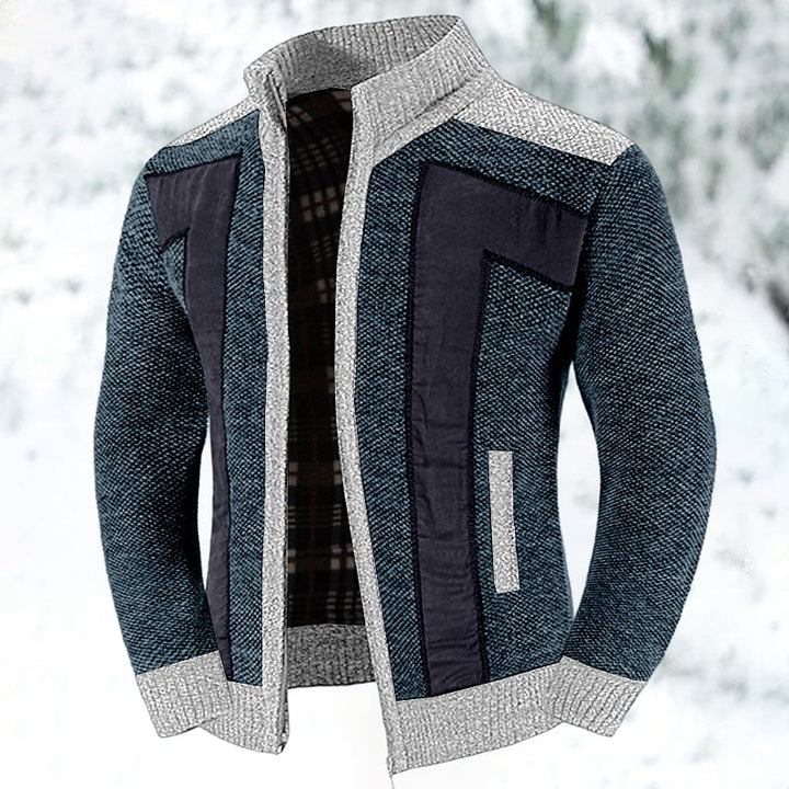Fakturowany Zip-Up kardigan