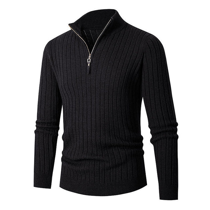 Prążkowany zamek 1/4 sweter