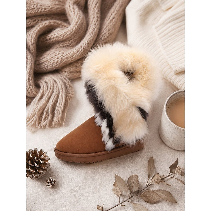 Fluffy-Trimmed buty zimowe