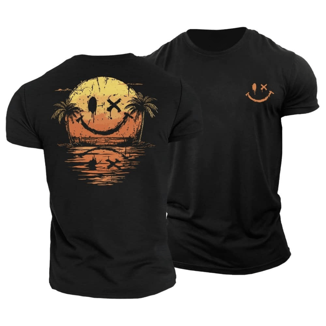 Letni Smiley plażowy T-shirt