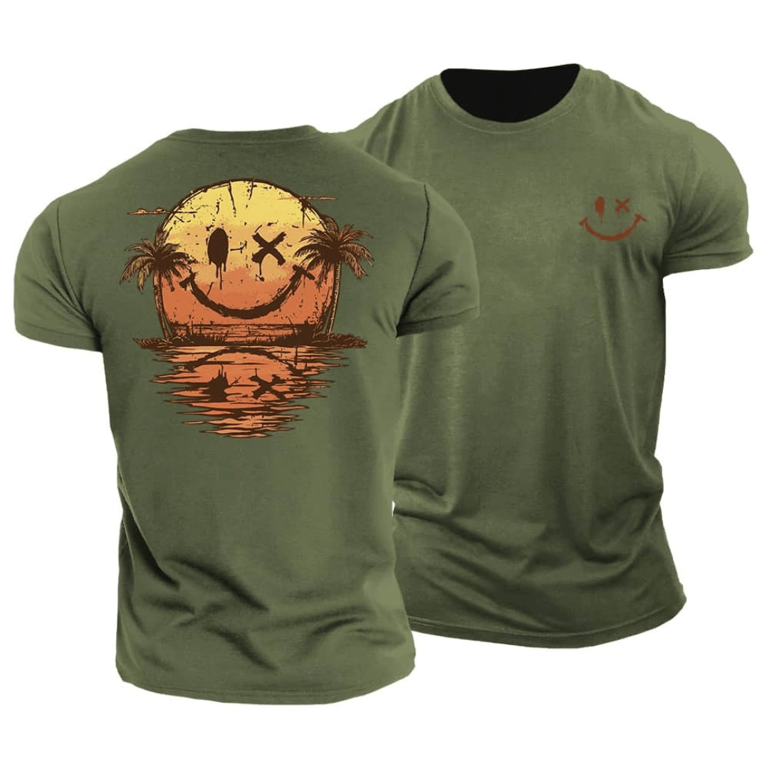 Letni Smiley plażowy T-shirt