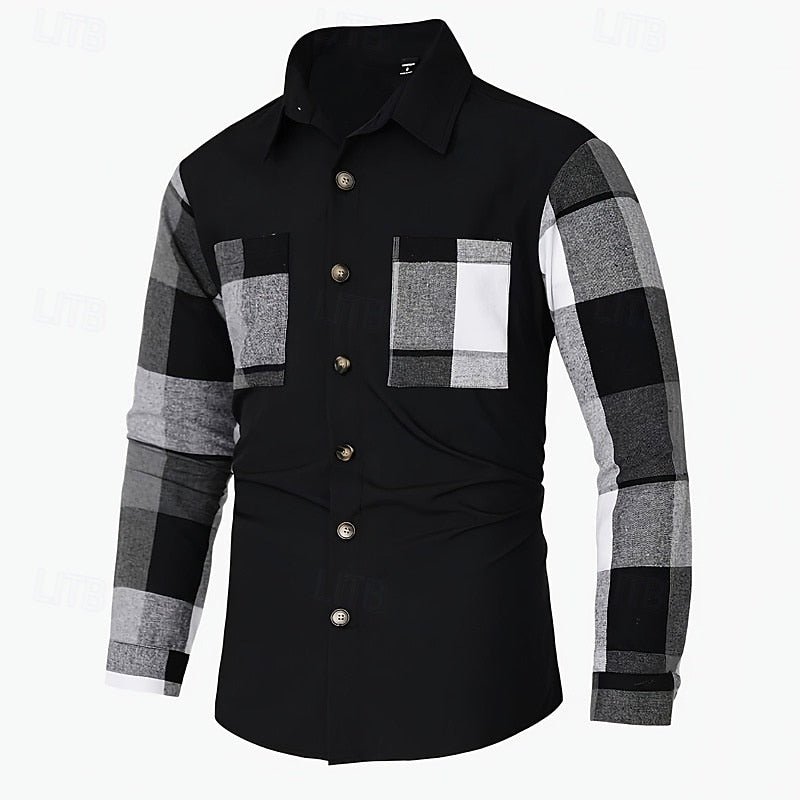 Nowoczesny Patchwork kurtka koszulowa