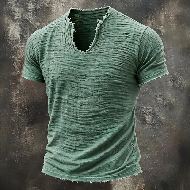 Solidny Notch-Neck T-shirt
