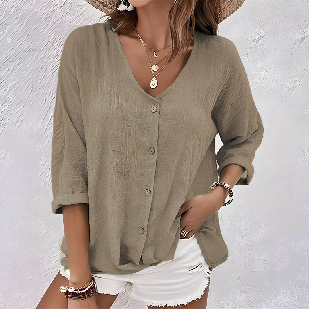 Codzienny swobodny Button-Up bluzka