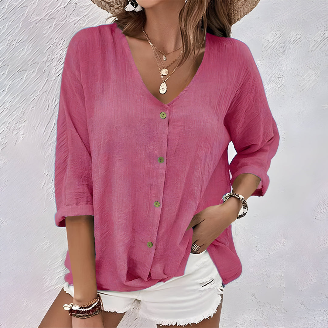 Codzienny swobodny Button-Up bluzka