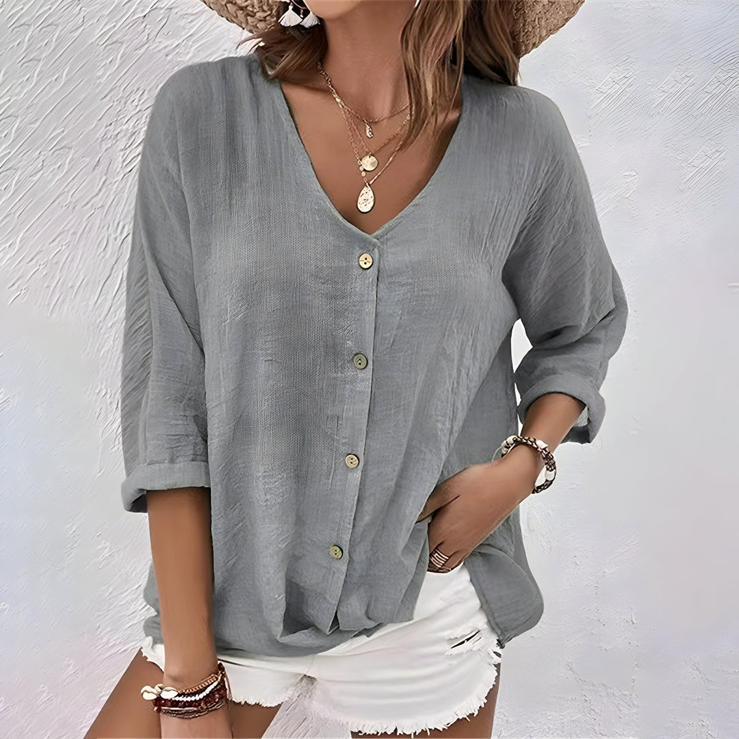 Codzienny swobodny Button-Up bluzka