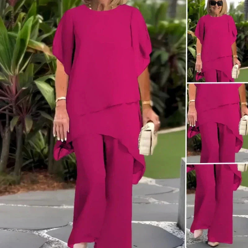Drapowany z szeroką nogawką Trouser zestaw