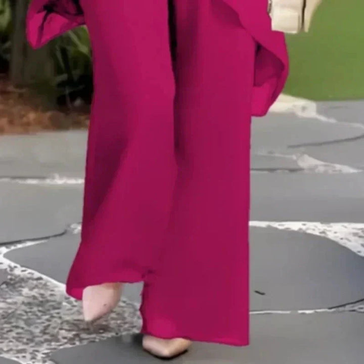 Drapowany z szeroką nogawką Trouser zestaw