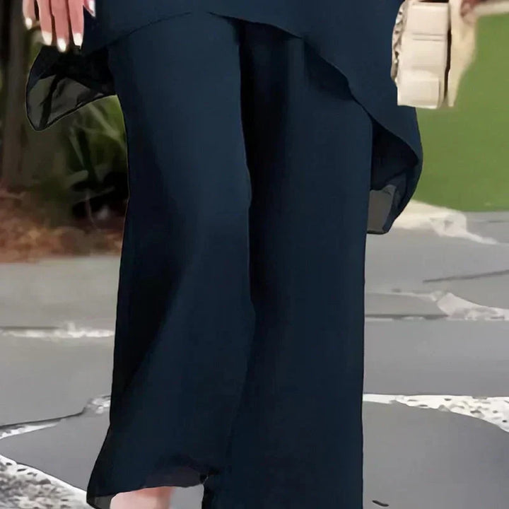 Drapowany z szeroką nogawką Trouser zestaw