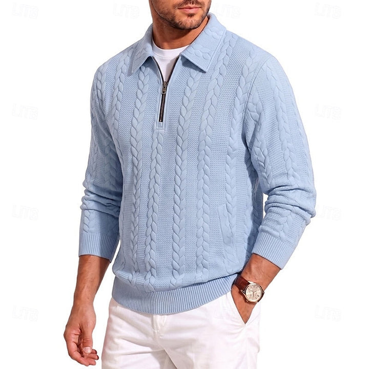 Fakturowany zamek 1/4 sweter