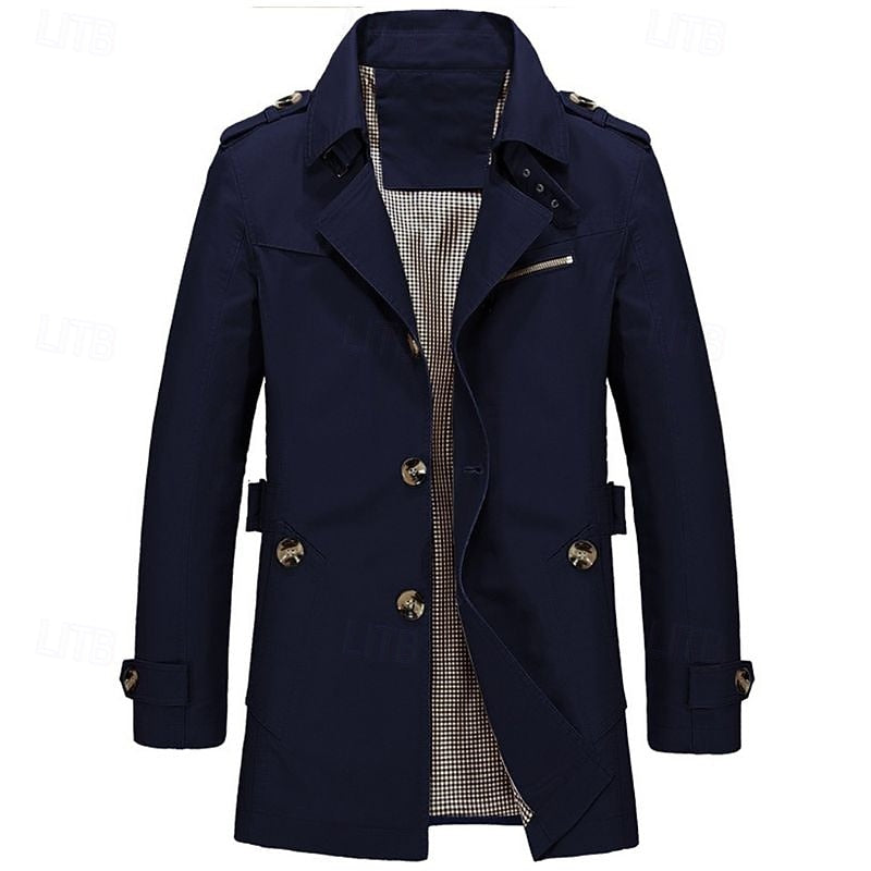 Elegancki Single-Breasted Trench płaszcz