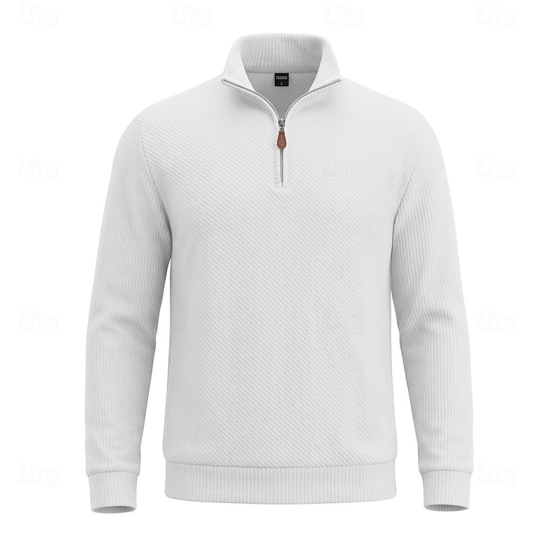 Fakturowany zamek 1/4 sweter