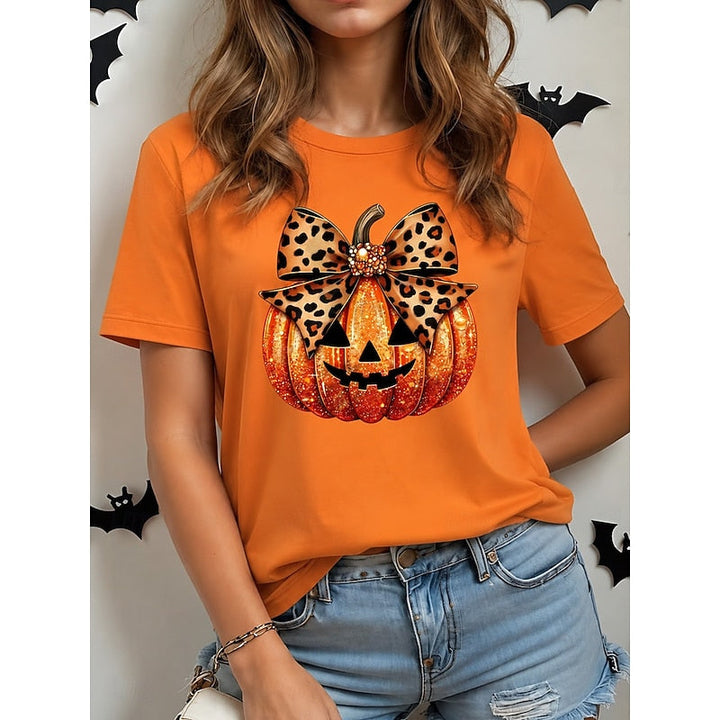 Halloween graficzny okrągły dekolt T-shirt