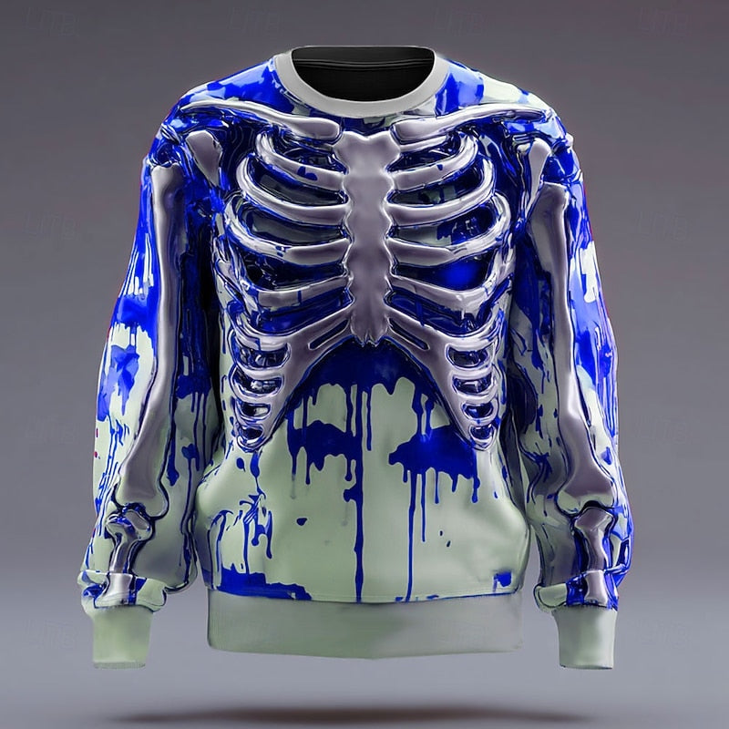 Halloween szkielet bluza z okrągłym dekoltem