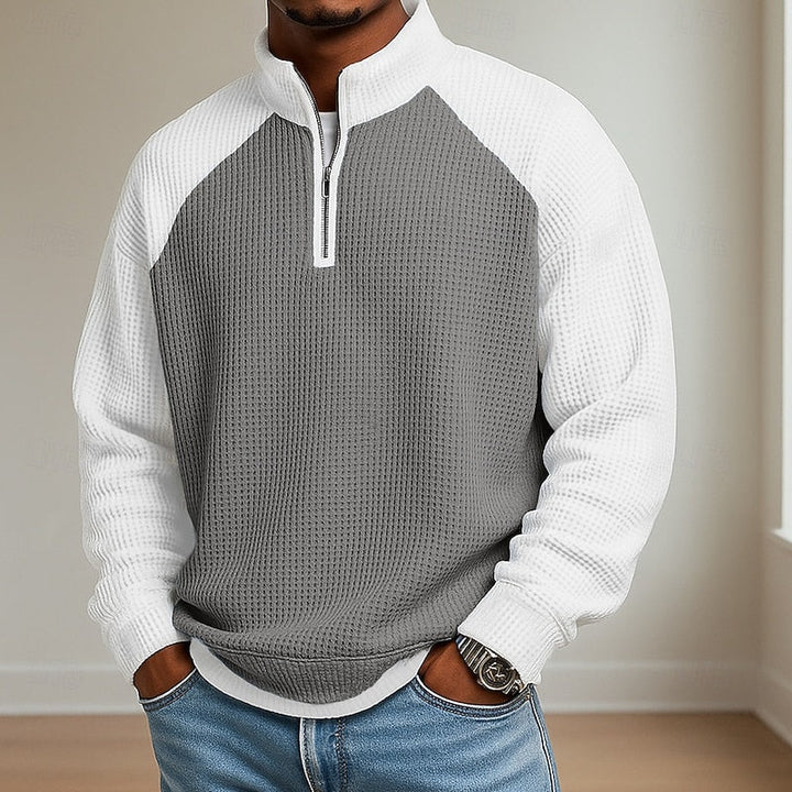Fakturowany zamek 1/4 sweter