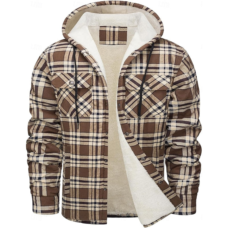 Z kapturem Check Overshirt