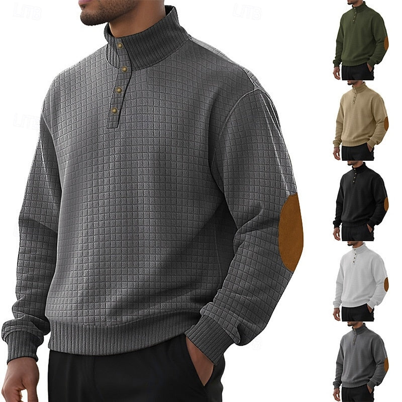 Fakturowany Standing-Collar sweter