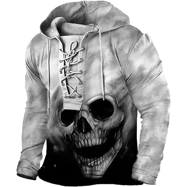 Halloween sznurowane czaszka bluza z kapturem